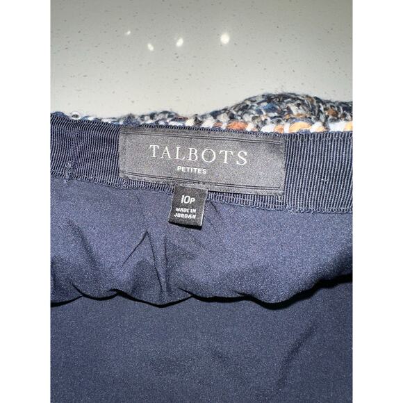 Talbots Tweed Skirt Straight Short Lined Back Zip 10P Chic Office Work Brunch - Picture 9 of 9